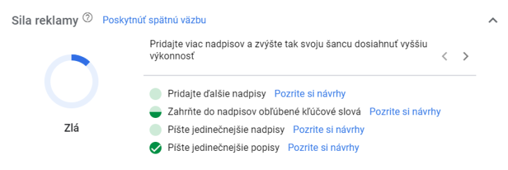 sila responzívnej reklamy v Google Ads